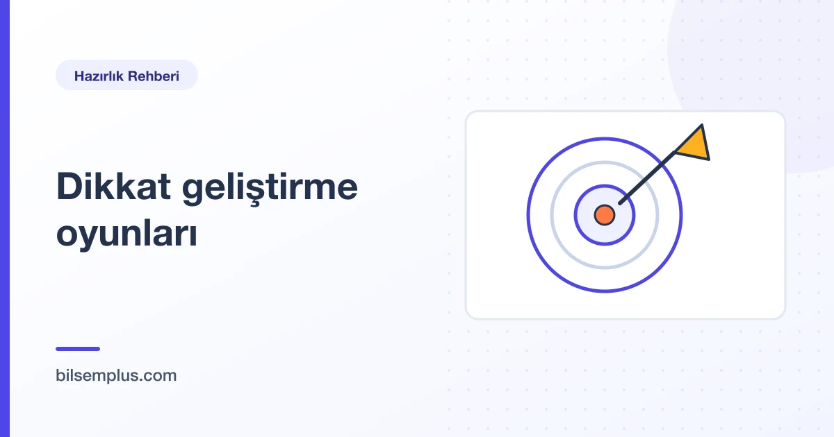 Ortasına ok saplanmış hedef tahtası çizimi — çocuklar için dikkat geliştirme oyunları