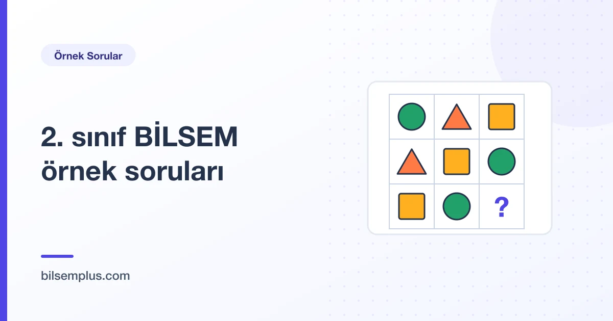Şekillerden oluşan matris tablosu — 2. sınıf BİLSEM örnek soruları