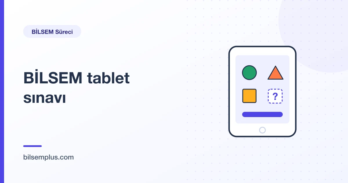 Şekil sorusu gösteren tablet çizimi — BİLSEM tablet sınavı