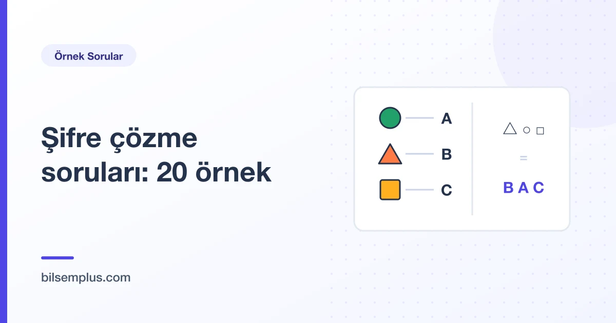 Sembollerin harflere eşlendiği şifre çözme tablosu — BİLSEM şifre çözme soruları